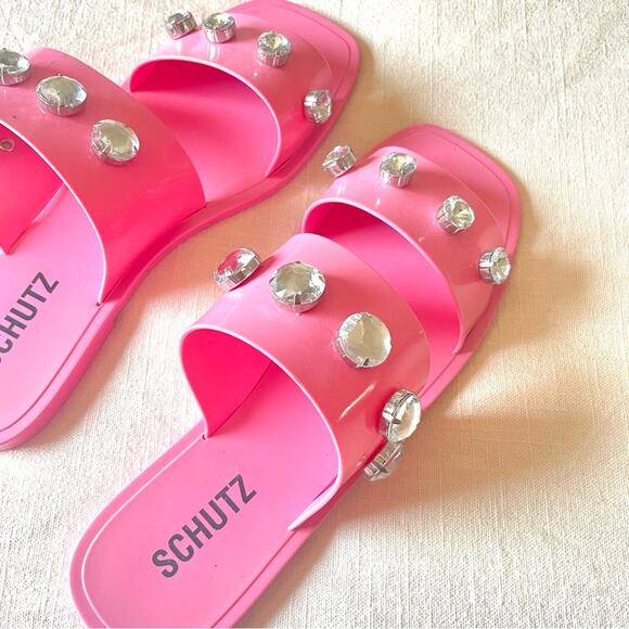 SCHUTZ Lizzie Crystals sandals Pink Club Rose size 9 - Picture 9 of 9